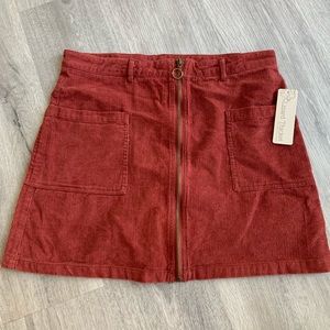 NWT Lizard Thicket rust colored corduroy mini skirt